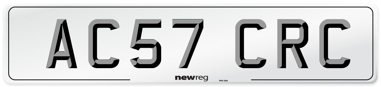 AC57 CRC Number Plate from New Reg